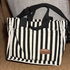 SHEIN Striped Canvas Tote
